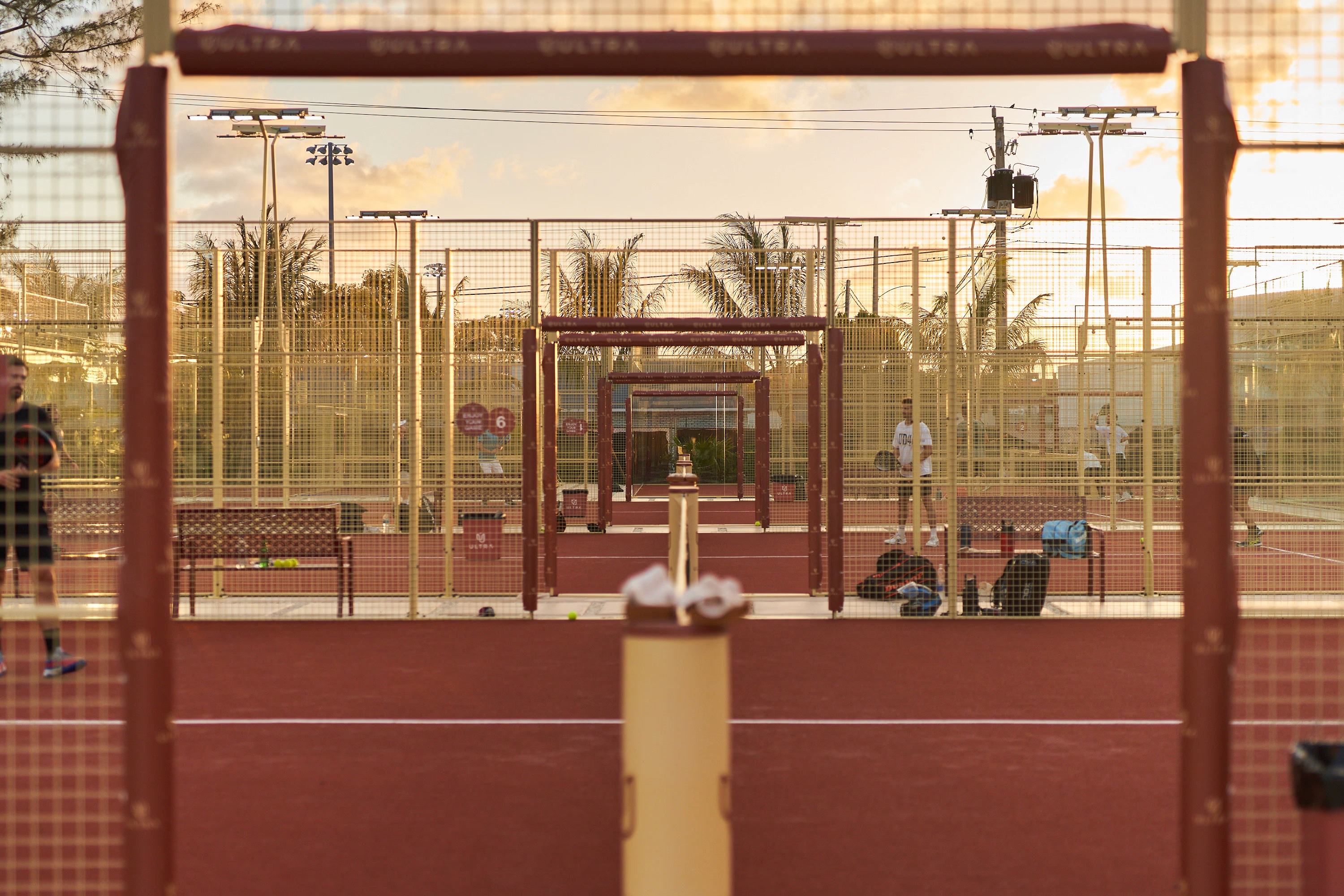 Completed outdoor padel courts at Ultra Padel Aventura, Miami Florida