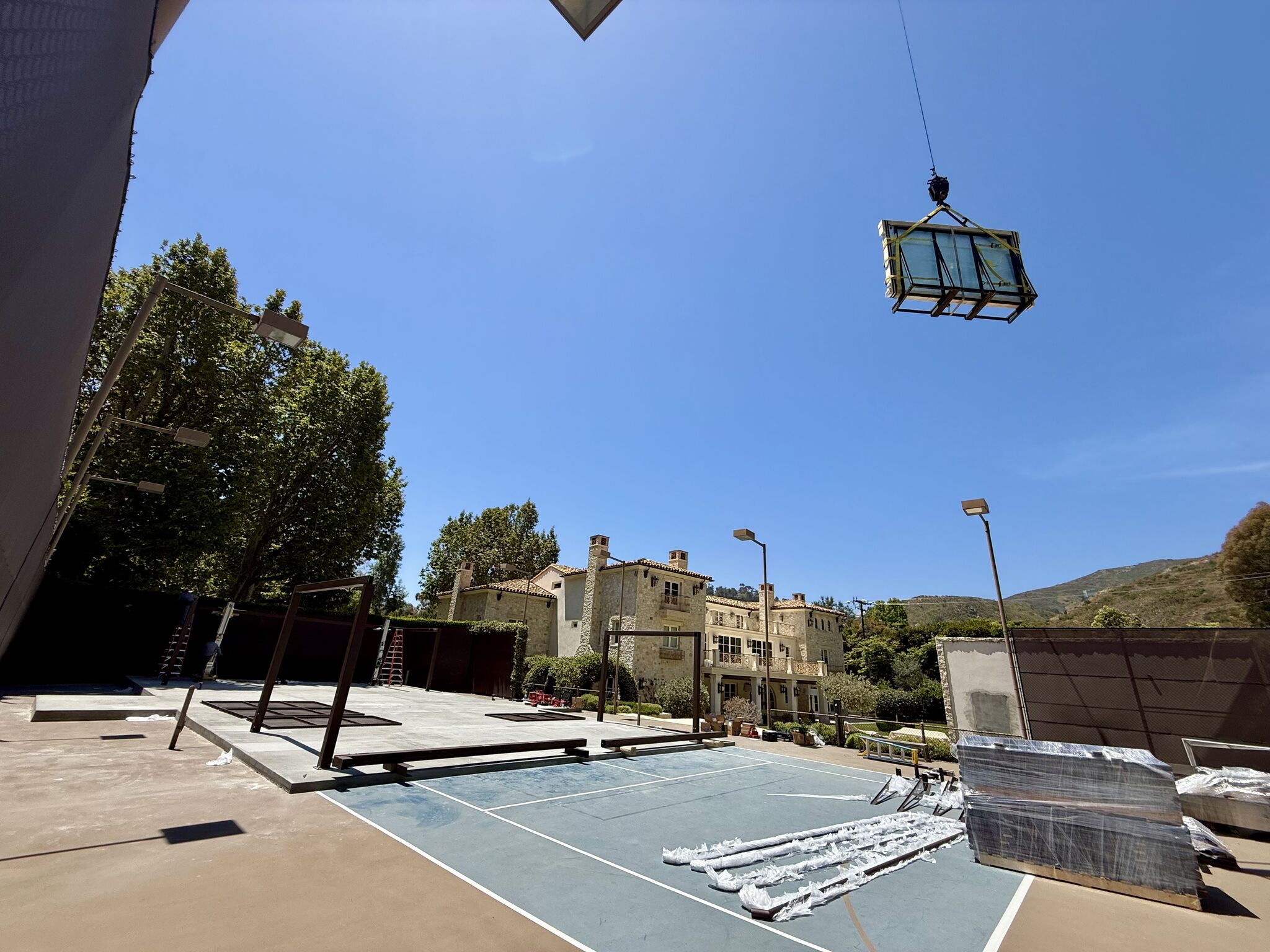 Padel court installation in progress — US Padel Court Builders